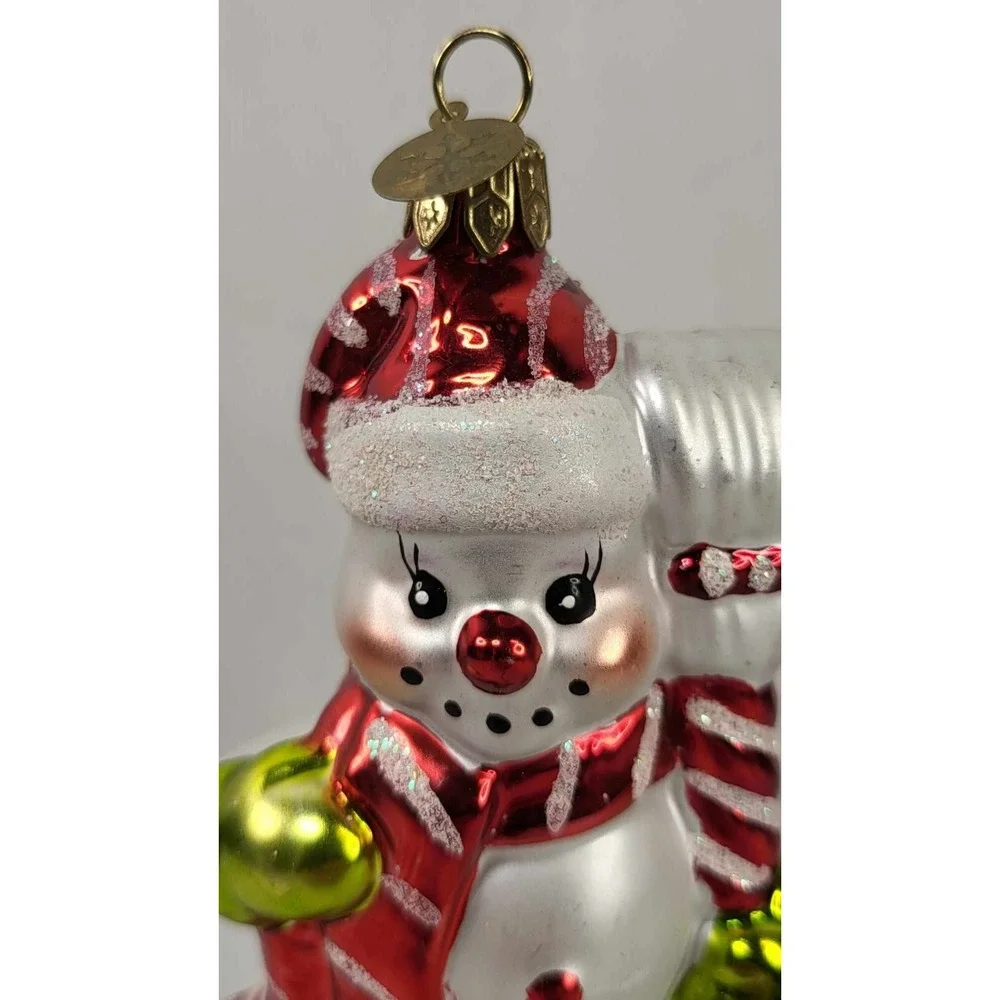 Christopher‎ Radko Cherry Ice Snowman Hand-Made Ornament 2002 Blown Glass